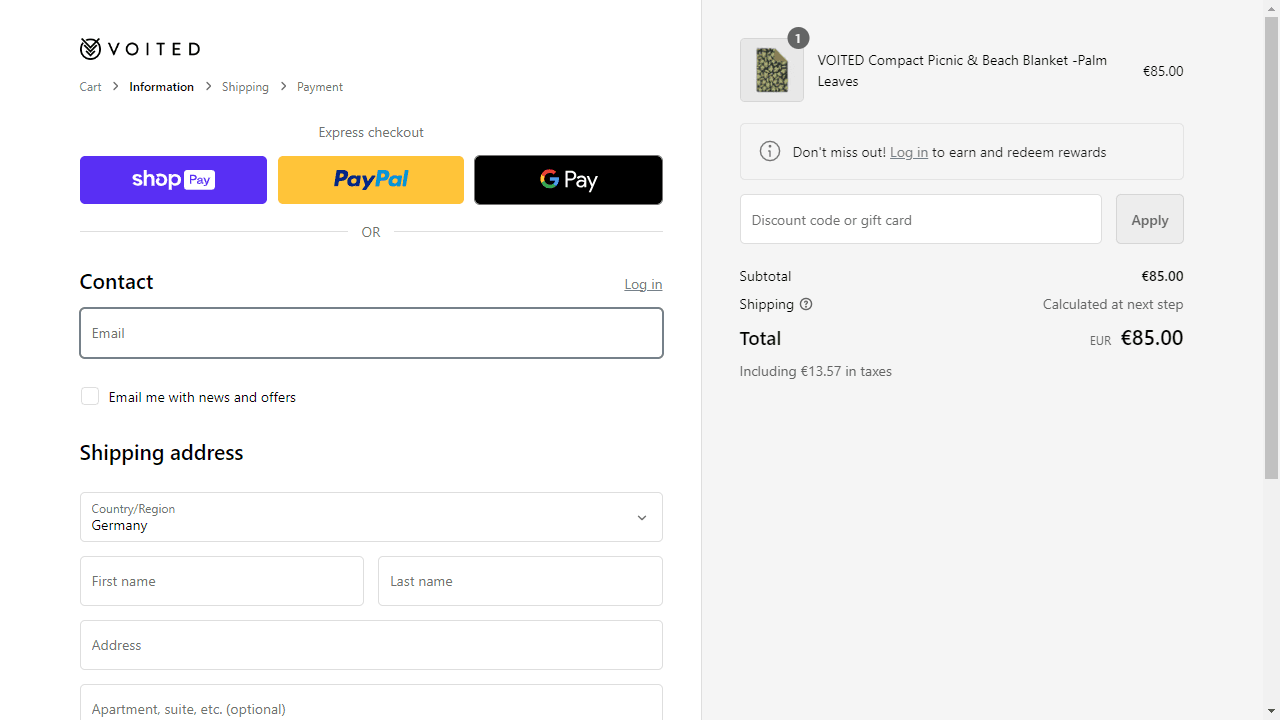 How to apply Voited coupon code